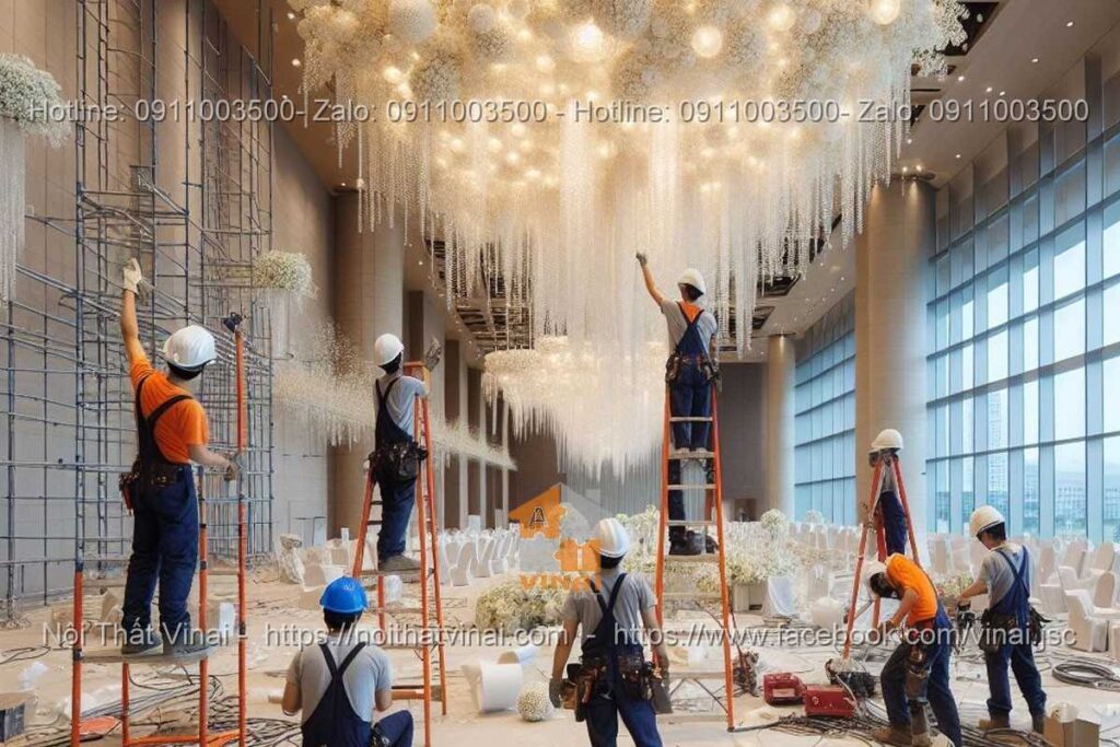 Thi công phòng dạ tiệc khách sạn cao cấp