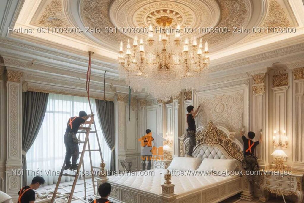Thi công phòng ngủ tân cổ điển