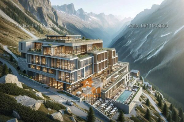 Thiết kế khách sạn nghỉ dưỡng núi độc đáo 10