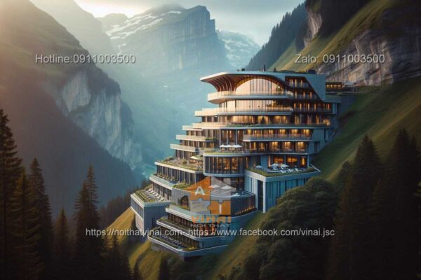 Thiết kế khách sạn nghỉ dưỡng núi độc đáo 14