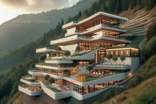 Thiết kế khách sạn nghỉ dưỡng núi độc đáo 7