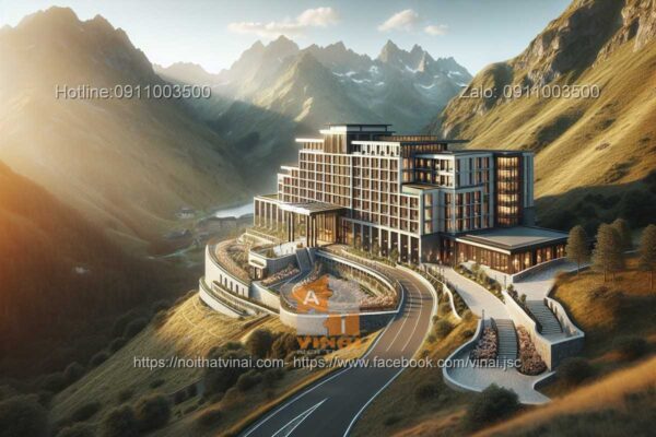Thiết kế khách sạn nghỉ dưỡng ven núi 14