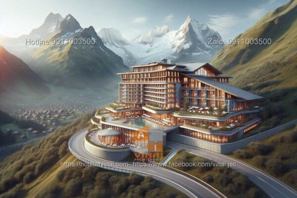 Thiết kế kiến trúc khách sạn nghỉ dưỡng trên núi 12