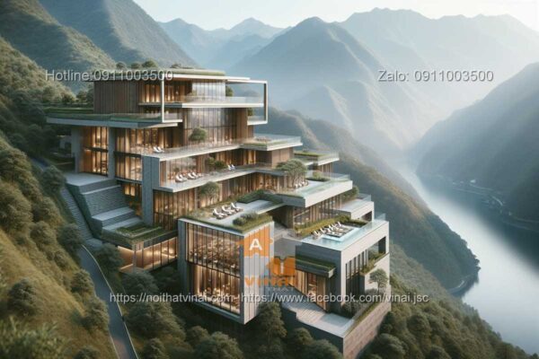Thiết kế kiến trúc khách sạn nghỉ dưỡng trên núi 5
