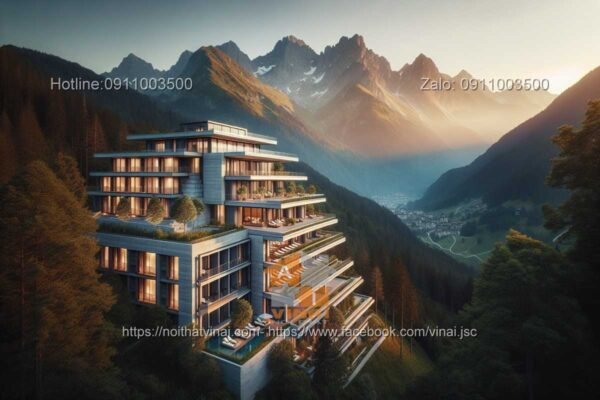 Thiết kế kiến trúc khách sạn nghỉ dưỡng trên núi 7