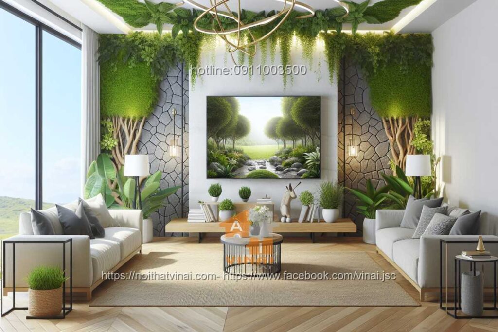 Thiết kế nội thất kết hợp không gian xanh tự nhiên