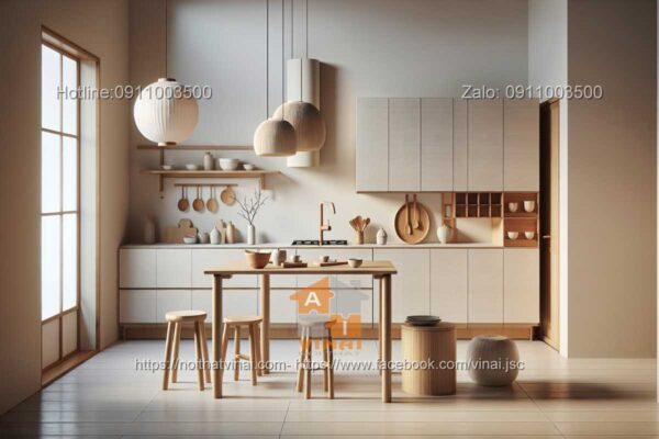 Thiết kế nội thất phòng bếp phong cách Nhật Bản -2