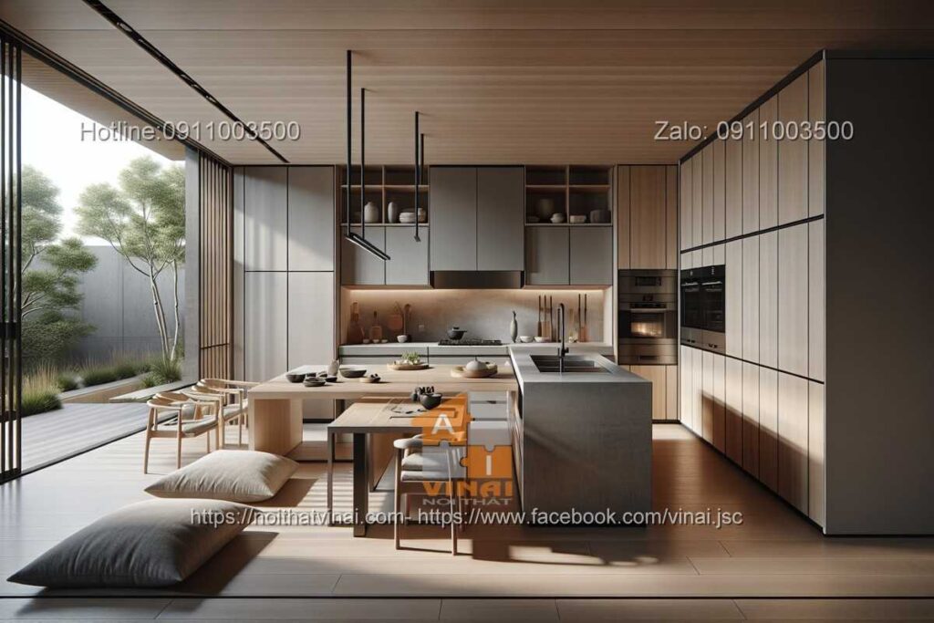 Thiết kế nội thất phòng bếp phong cách Nhật Bản -3