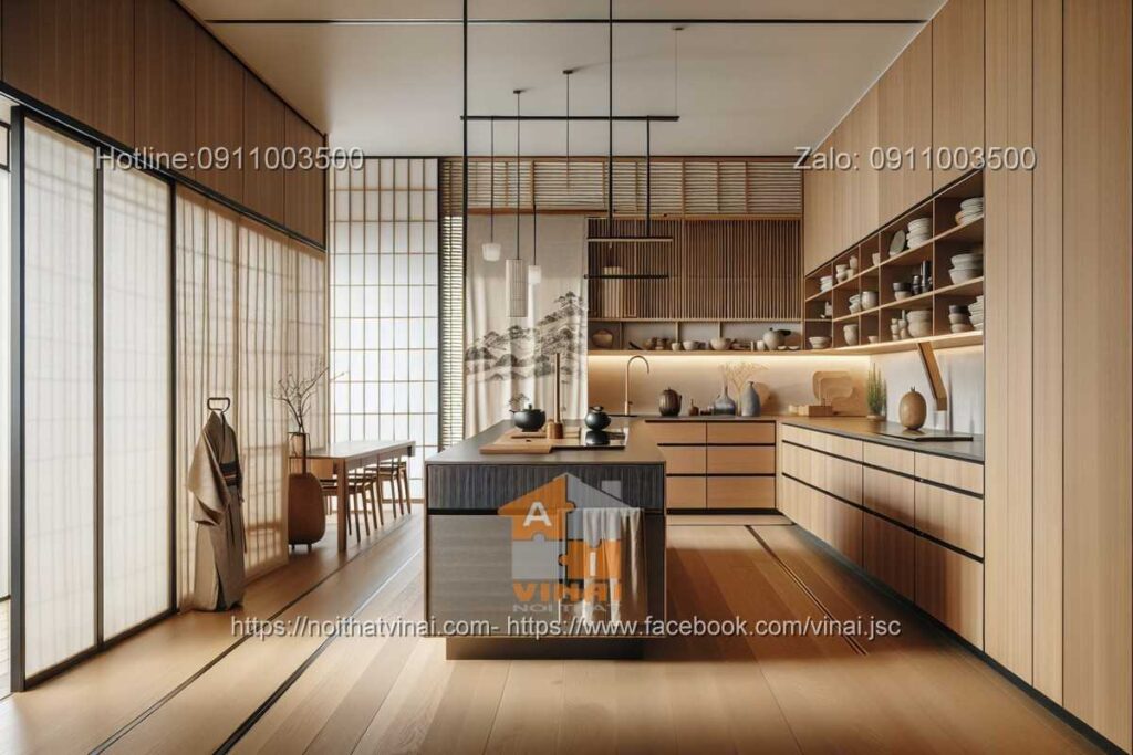 Thiết kế nội thất phòng bếp phong cách Nhật Bản -5