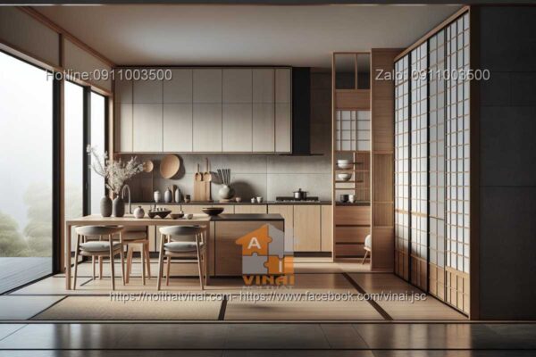 Thiết kế nội thất phòng bếp phong cách Nhật Bản -6