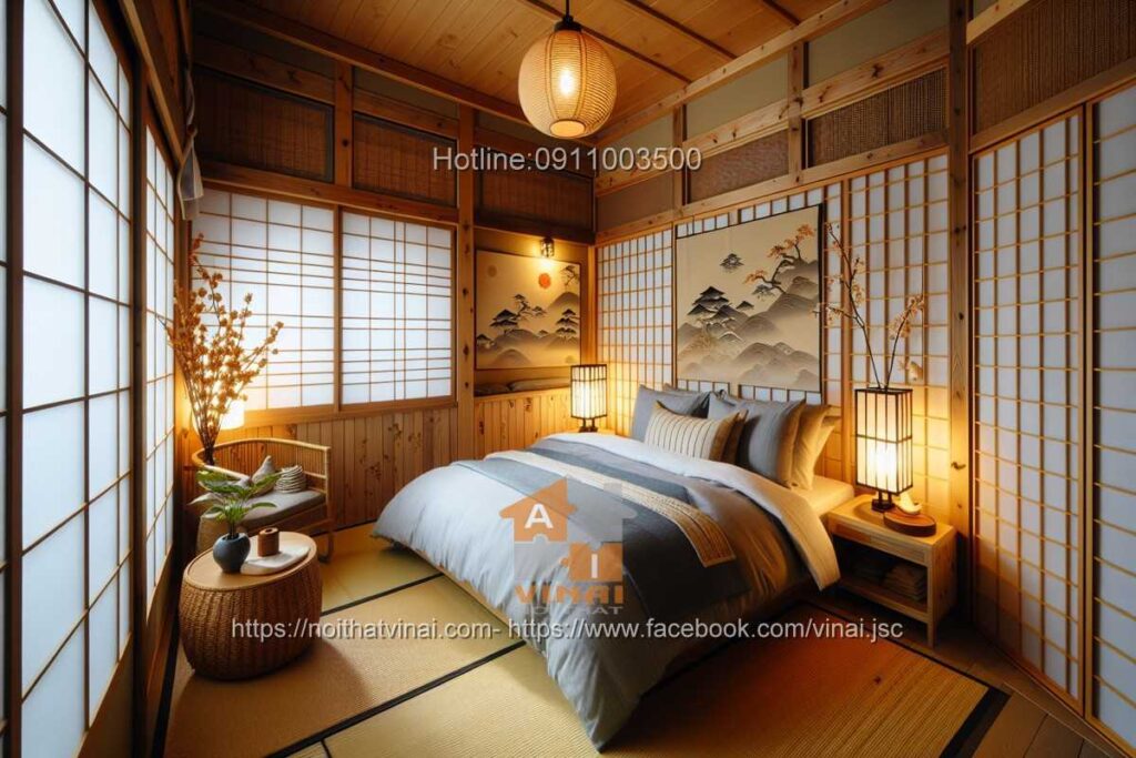 Thiết kế nội thất phòng ngủ phong cách nhật bản -1