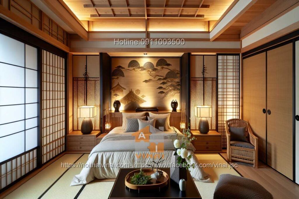Thiết kế nội thất phòng ngủ phong cách nhật bản -6