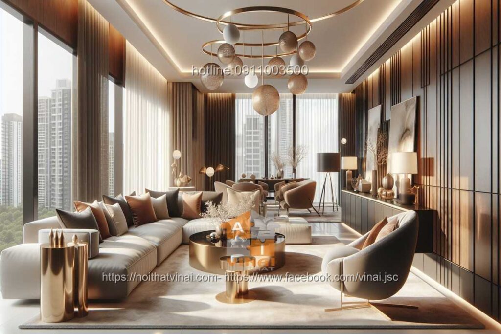 Phòng khách hiện đại sang trọng
