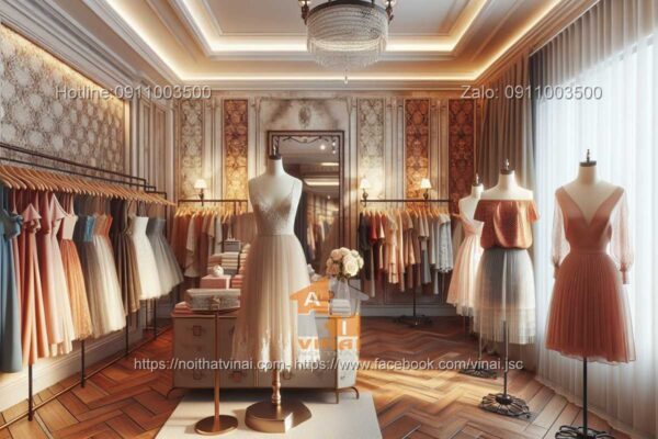 Thiết kế nội thất shop váy đầm -7