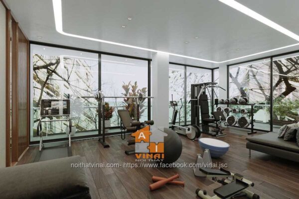 Thiết kế phòng gym biệt thự Mỹ Đình -3