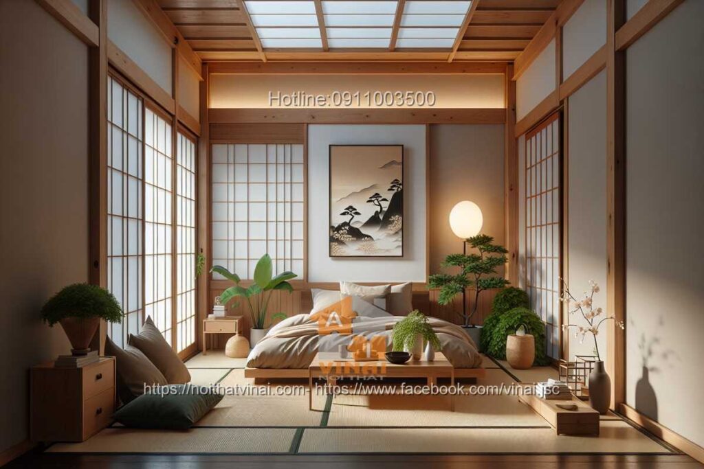 Thiết kế phòng ngủ kiểu nhật -2