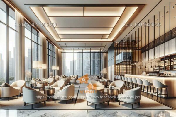 Thiết kế quán cafe trong khách sạn cao cấp 5 sao quốc tế 4