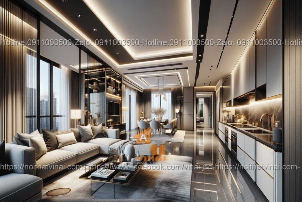 Thiết kế thi công nội thất chung cư phong cách hiện đại 1
