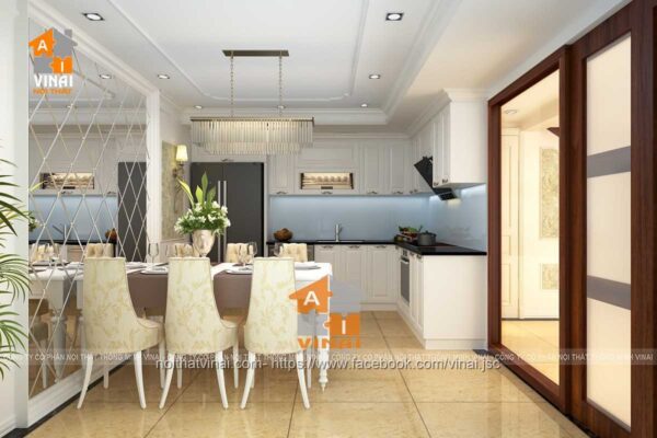 Thiết kế thi công phòng bếp nhà phố Hùng Vương- Phúc Yên-2