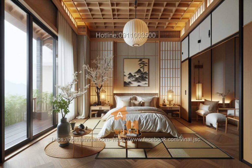Thiết kế thi công phòng ngủ kiểu nhật -2