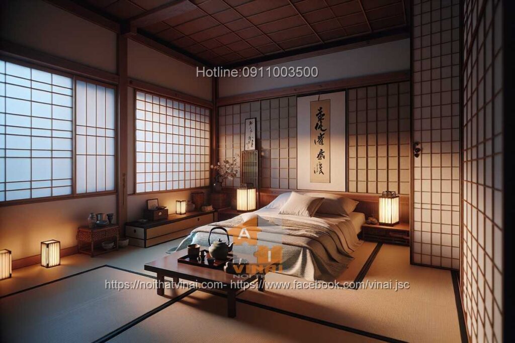 Thiết kế thi công phòng ngủ kiểu nhật -5