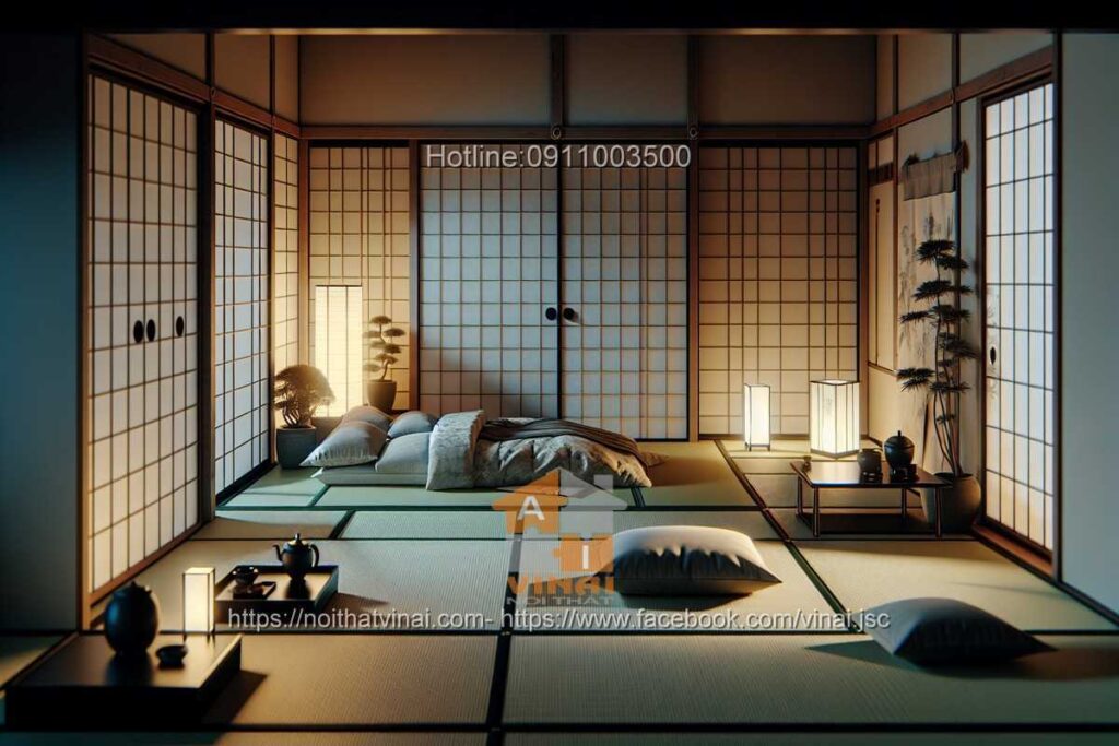 Thiết kế thi công phòng ngủ kiểu nhật -7