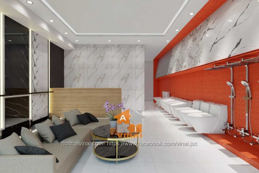 Thiết kế thi công phòng trưng bày gạch-thiết bị vệ sinh tại Vĩnh Yên-1