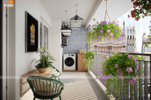 Trang trí Logia chung cư Times Tower 35 Lê Văn Lương căn T2-1806-1