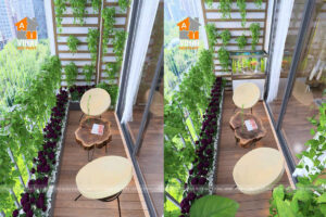 Trang trí Logia chung cư Sun Square Mỹ Đình căn 26A6-2